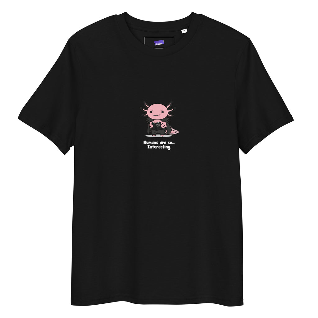 Humans Are So Interesting t-shirt in Black, laid flat on a white background